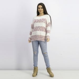 Gillie Eyelash Popcorn Boat Neck Pullover